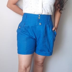 Vintage highrise pleated bermuda shorts